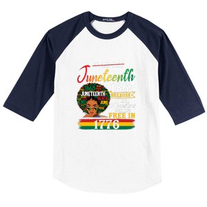 Juneteenth Black Women Because My Ancestor Werent Free 1776 Gift African Pride Baseball Sleeve Shirt