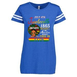 Juneteenth Black Women Because My Ancestor Werent Free 1776 Gift African Pride Enza Ladies Jersey Football T-Shirt