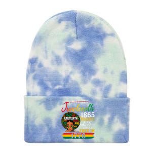 Juneteenth Black Women Because My Ancestor Werent Free 1776 Gift African Pride Tie Dye 12in Knit Beanie