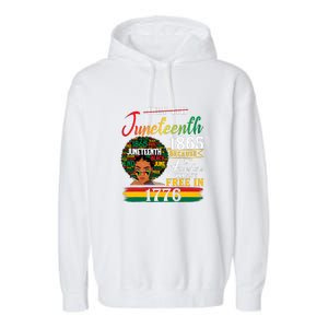 Juneteenth Black Women Because My Ancestor Werent Free 1776 Gift African Pride Garment-Dyed Fleece Hoodie