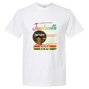 Juneteenth Black Women Because My Ancestor Werent Free 1776 Gift African Pride Garment-Dyed Heavyweight T-Shirt