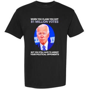 Joe Biden When You Claim You Got 81 Million Votes Garment-Dyed Heavyweight T-Shirt