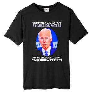 Joe Biden When You Claim You Got 81 Million Votes Tall Fusion ChromaSoft Performance T-Shirt