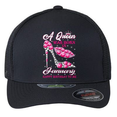 January Birthday Wo Party KissHigh Heel Flexfit Unipanel Trucker Cap