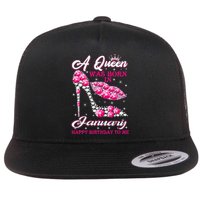 January Birthday Wo Party KissHigh Heel Flat Bill Trucker Hat