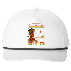 Juneteenth Black Women Because My Ancestor Werent Free 1776 Snapback Five-Panel Rope Hat