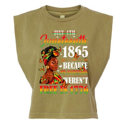 Juneteenth Black Women Because My Ancestor Werent Free 1776 Garment-Dyed Women's Muscle Tee