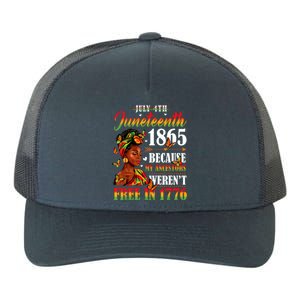 Juneteenth Black Women Because My Ancestor Werent Free 1776 Yupoong Adult 5-Panel Trucker Hat