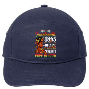 Juneteenth Black Women Because My Ancestor Werent Free 1776 7-Panel Snapback Hat