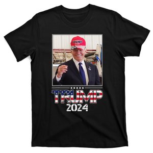 Joe Biden Wearing A Trump Hat Election 2024 Funny T-Shirt