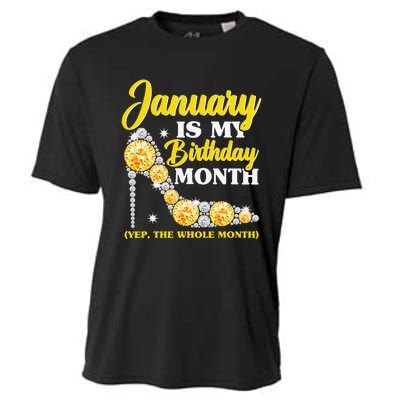 January Birthday Wo Yep The Whole Month Bling Cooling Performance Crew T-Shirt