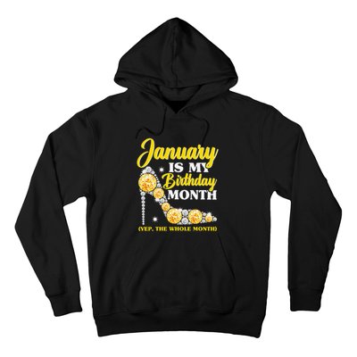 January Birthday Wo Yep The Whole Month Bling Hoodie