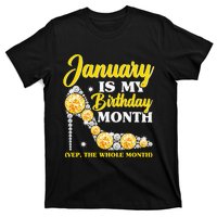 January Birthday Wo Yep The Whole Month Bling T-Shirt