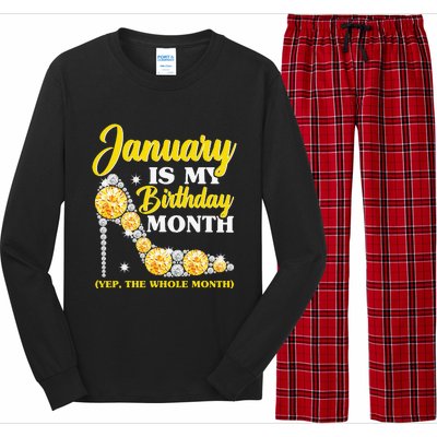 January Birthday Wo Yep The Whole Month Bling Long Sleeve Pajama Set