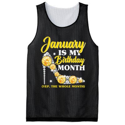 January Birthday Wo Yep The Whole Month Bling Mesh Reversible Basketball Jersey Tank