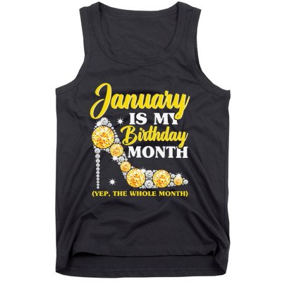 January Birthday Wo Yep The Whole Month Bling Tank Top