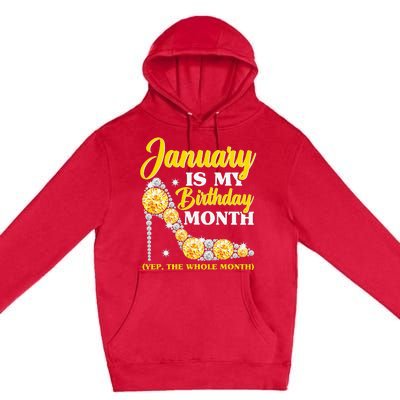 January Birthday Wo Yep The Whole Month Bling Premium Pullover Hoodie