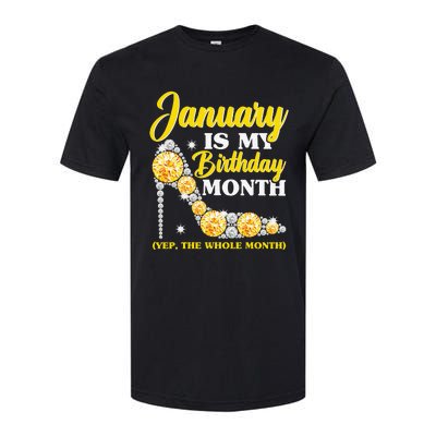 January Birthday Wo Yep The Whole Month Bling Softstyle CVC T-Shirt