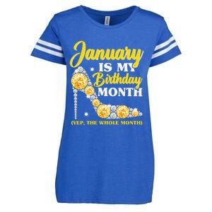 January Birthday Wo Yep The Whole Month Bling Enza Ladies Jersey Football T-Shirt