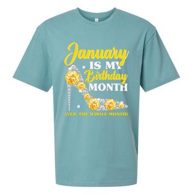 January Birthday Wo Yep The Whole Month Bling Sueded Cloud Jersey T-Shirt