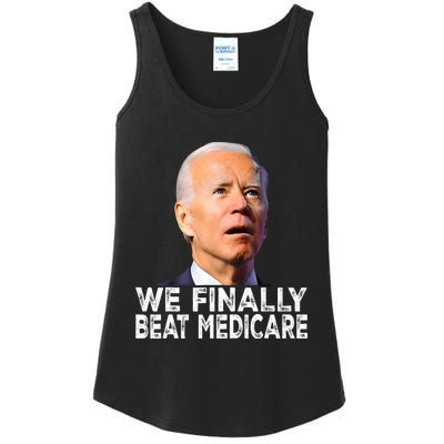 Joe Biden We Finally Beat Medicare Funny Political Ladies Essential Tank