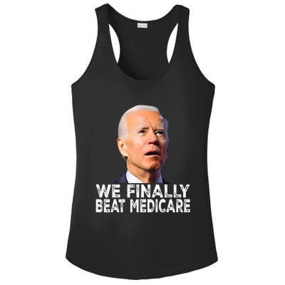 Joe Biden We Finally Beat Medicare Funny Political Ladies PosiCharge Competitor Racerback Tank