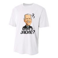 Joe Biden Where Is Jackie Youth Performance Sprint T-Shirt