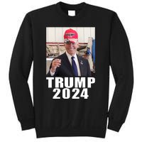 Joe Biden Wearing Trump 2024 Hat Sweatshirt