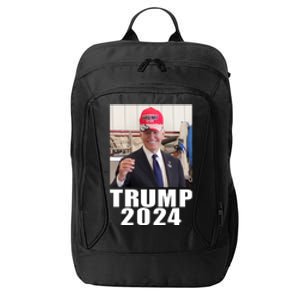 Joe Biden Wearing Trump 2024 Hat City Backpack