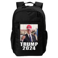 Joe Biden Wearing Trump 2024 Hat Daily Commute Backpack