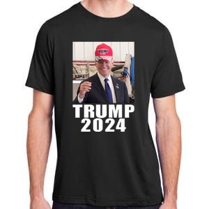 Joe Biden Wearing Trump 2024 Hat Adult ChromaSoft Performance T-Shirt