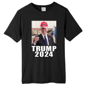 Joe Biden Wearing Trump 2024 Hat Tall Fusion ChromaSoft Performance T-Shirt