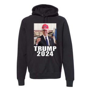 Joe Biden Wearing Trump 2024 Hat Premium Hoodie