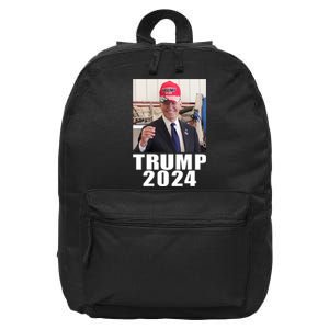 Joe Biden Wearing Trump 2024 Hat 16 in Basic Backpack