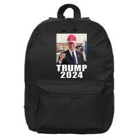 Joe Biden Wearing Trump 2024 Hat 16 in Basic Backpack