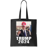 Joe Biden Wearing Trump 2024 Hat Tote Bag