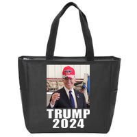 Joe Biden Wearing Trump 2024 Hat Zip Tote Bag