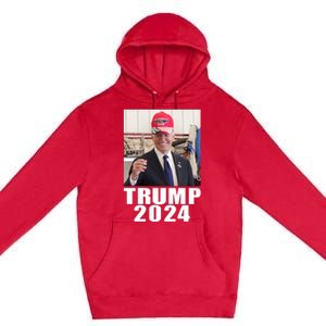 Joe Biden Wearing Trump 2024 Hat Premium Pullover Hoodie