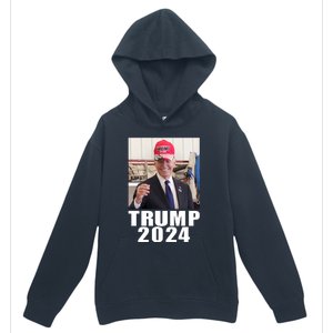 Joe Biden Wearing Trump 2024 Hat Urban Pullover Hoodie