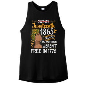 Juneteenth Black Women Because My Ancestor WerenT Free 1776 Ladies PosiCharge Tri-Blend Wicking Tank