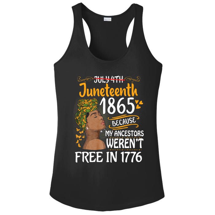 Juneteenth Black Women Because My Ancestor WerenT Free 1776 Ladies PosiCharge Competitor Racerback Tank