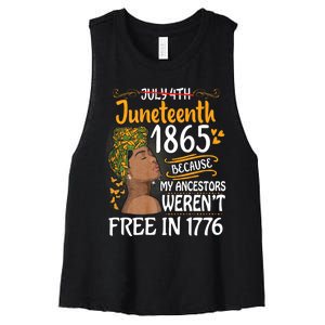 Juneteenth Black Women Because My Ancestor WerenT Free 1776 Women's Racerback Cropped Tank