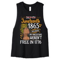 Juneteenth Black Women Because My Ancestor WerenT Free 1776 Women's Racerback Cropped Tank