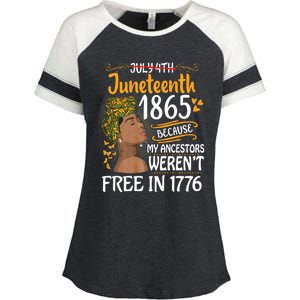 Juneteenth Black Women Because My Ancestor WerenT Free 1776 Enza Ladies Jersey Colorblock Tee