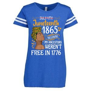 Juneteenth Black Women Because My Ancestor WerenT Free 1776 Enza Ladies Jersey Football T-Shirt