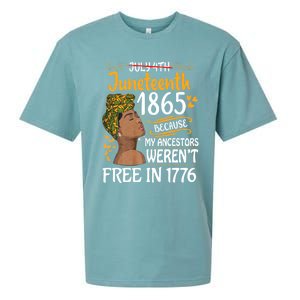 Juneteenth Black Women Because My Ancestor WerenT Free 1776 Sueded Cloud Jersey T-Shirt