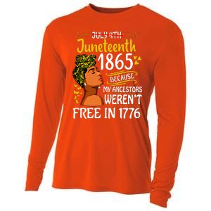 Juneteenth Black Women Because My Ancestor Werent Free 1776 Cooling Performance Long Sleeve Crew