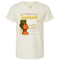 Juneteenth Black Women Because My Ancestor Werent Free 1776 V-Neck T-Shirt