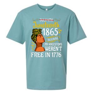 Juneteenth Black Women Because My Ancestor Werent Free 1776 Sueded Cloud Jersey T-Shirt