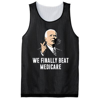 Joe Biden We Finally Beat Medicare Funny Anti Biden Gift Mesh Reversible Basketball Jersey Tank